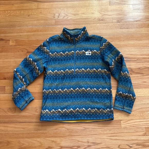 The North Face Other - North Face Gordon Lyons Novelty 1/4 Zip Size L summit Gold Landscape Knit Print